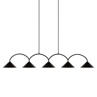 Nowoczesna lampa nad stół czarna 5 kloszy Curve